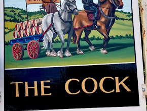 Pub sign and signwriting by sign artist