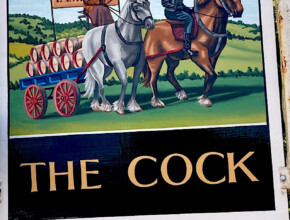 Pub sign and signwriting by sign artist